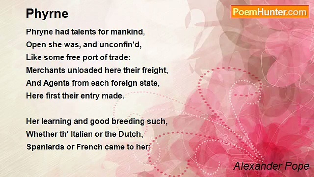 Alexander Pope - Phyrne