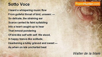 Walter de la Mare - Sotto Voce