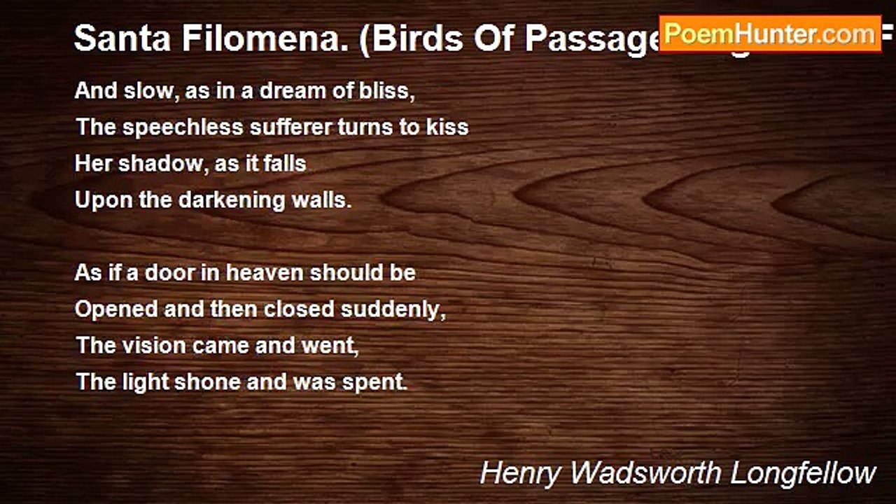 Henry Wadsworth Longfellow - Santa Filomena. (B...