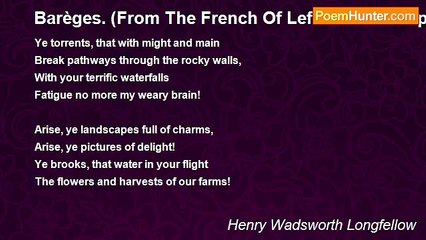 Henry Wadsworth Longfellow - Barèges. (From The French Of Lefranc De Pompignan)