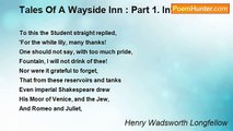 Henry Wadsworth Longfellow - Tales Of A Wayside Inn : Part 1. Interlude II.