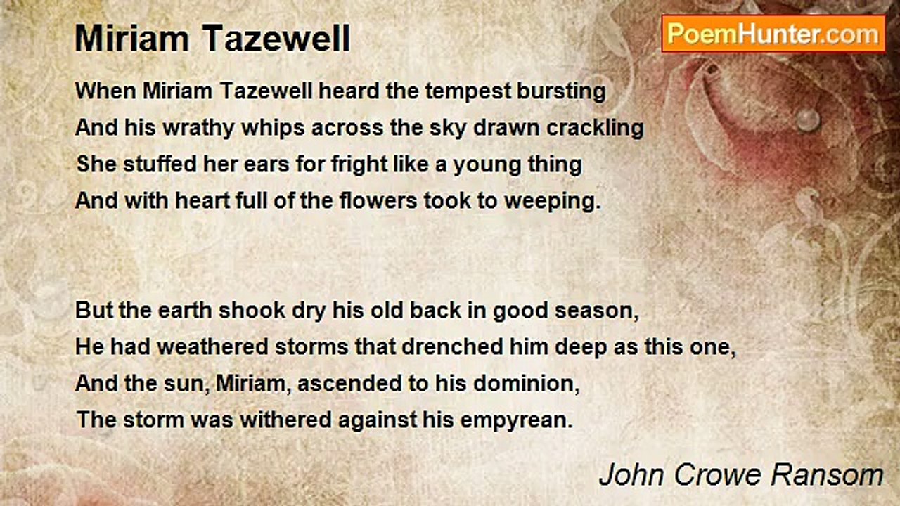 John Crowe Ransom - Miriam Tazewell