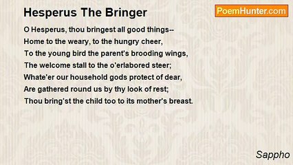 Sappho - Hesperus The Bringer