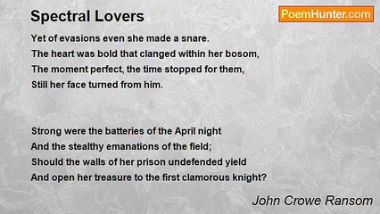 John Crowe Ransom - Spectral Lovers
