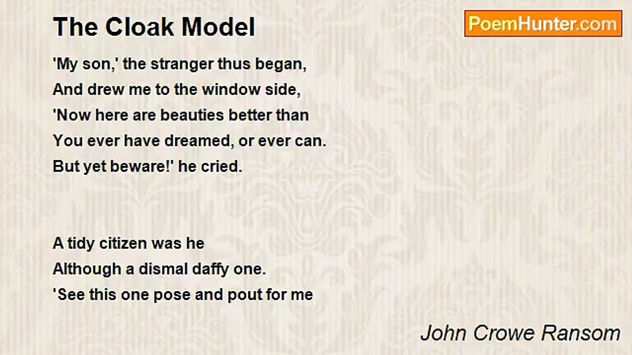 John Crowe Ransom - The Cloak Model