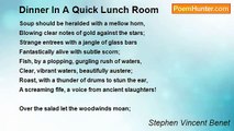 Stephen Vincent Benet - Dinner In A Quick Lunch Room