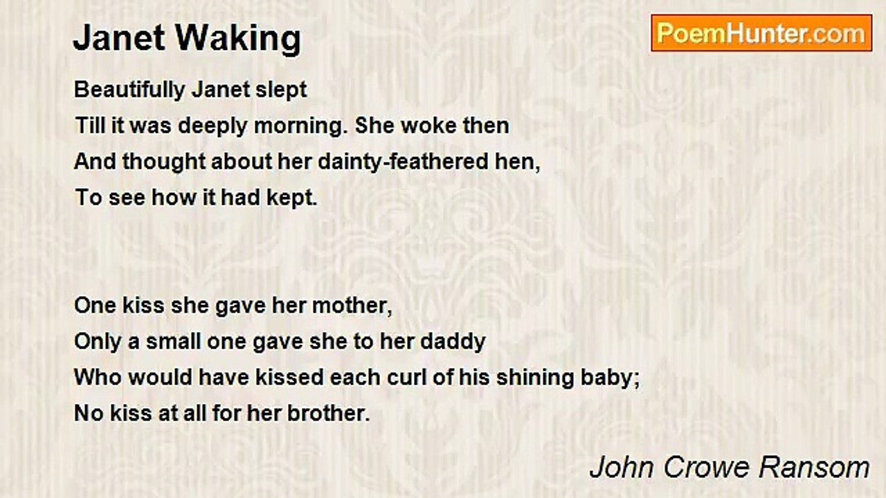 John Crowe Ransom - Janet Waking