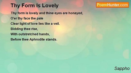 Sappho - Thy Form Is Lovely