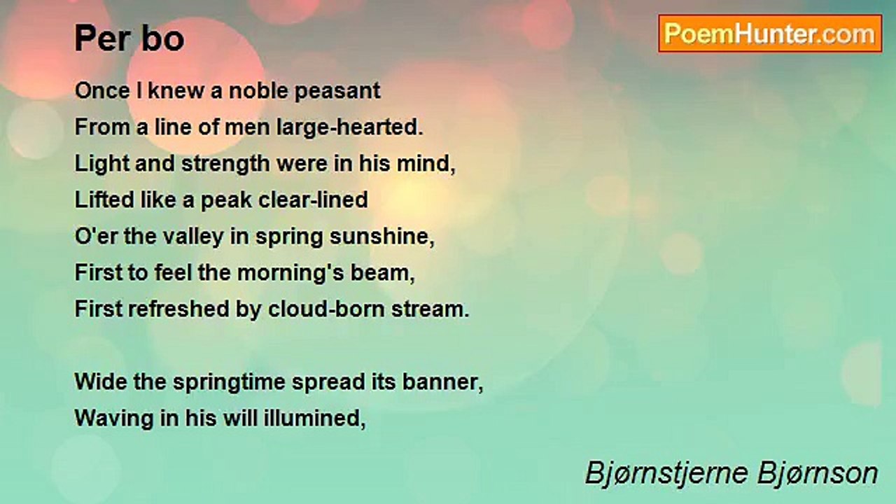 Bjørnstjerne Bjørnson - Per bo