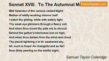 Samuel Taylor Coleridge - Sonnet XVIII.  To The Autumnal Moon