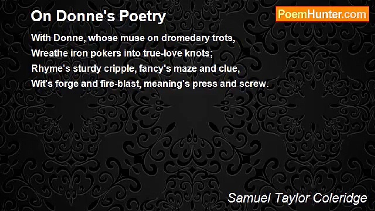 Samuel Taylor Coleridge - On Donne's Poetry