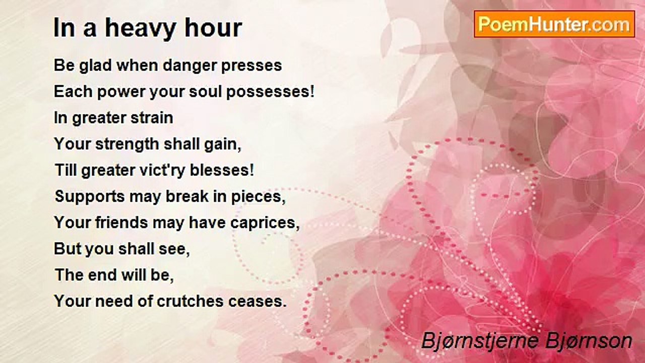 Bjørnstjerne Bjørnson - In a heavy hour