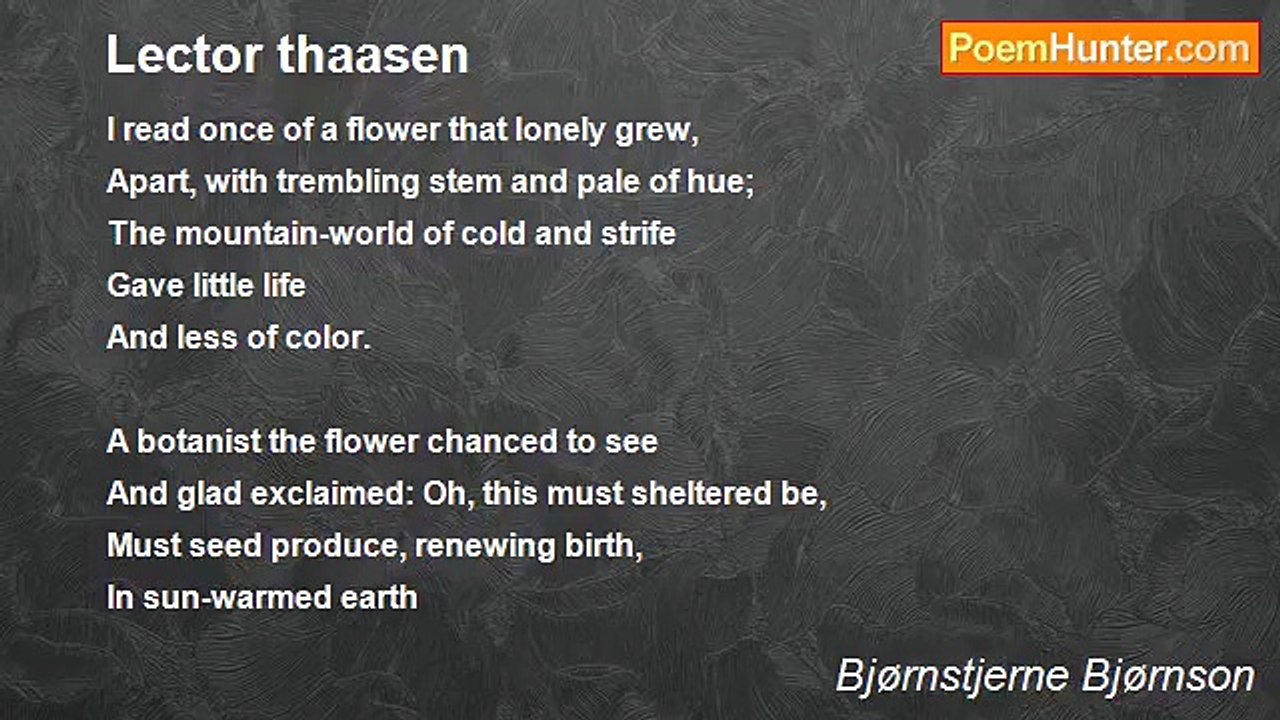 Bjørnstjerne Bjørnson - Lector thaasen