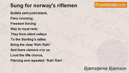Bjørnstjerne Bjørnson - Sung for norway's riflemen