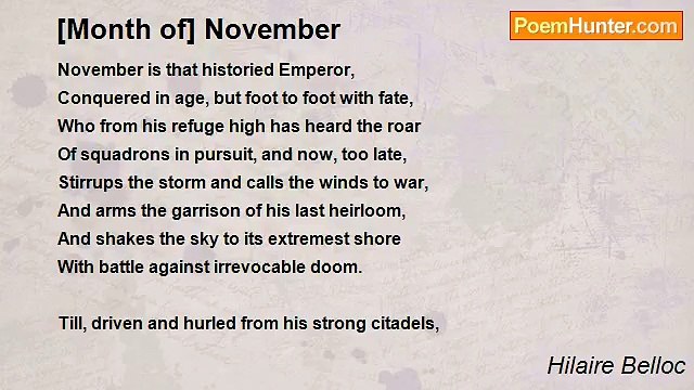 Hilaire Belloc - [Month of] November