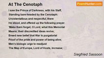 Siegfried Sassoon - At The Cenotaph