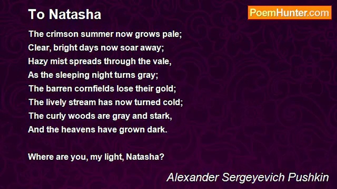 Alexander Sergeyevich Pushkin - To Natasha