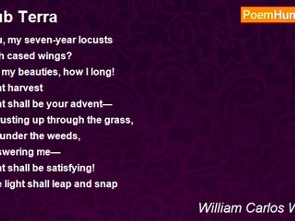 William Carlos Williams - Sub Terra