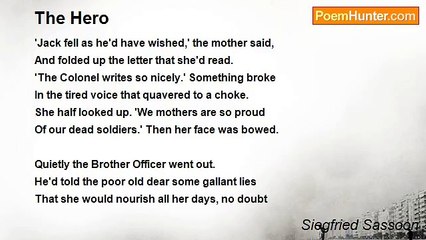 Siegfried Sassoon - The Hero