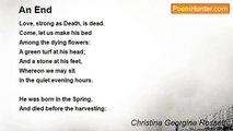 Christina Georgina Rossetti - An End