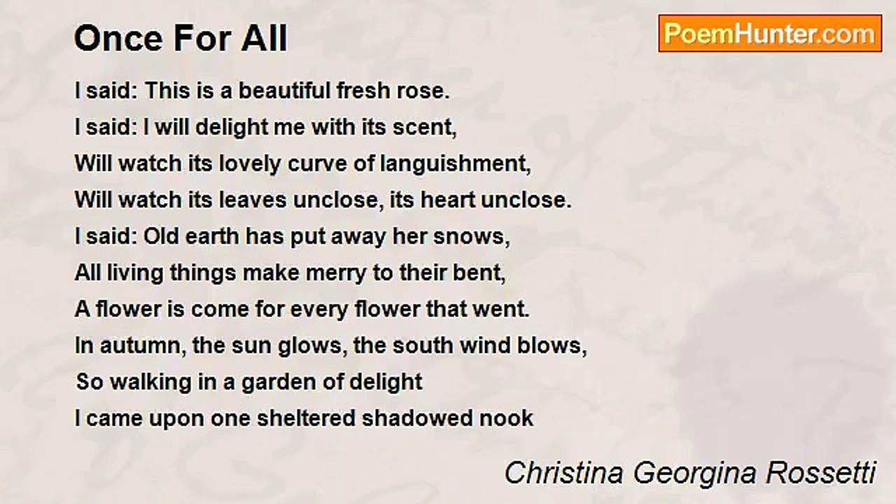 Christina Georgina Rossetti - Once For All