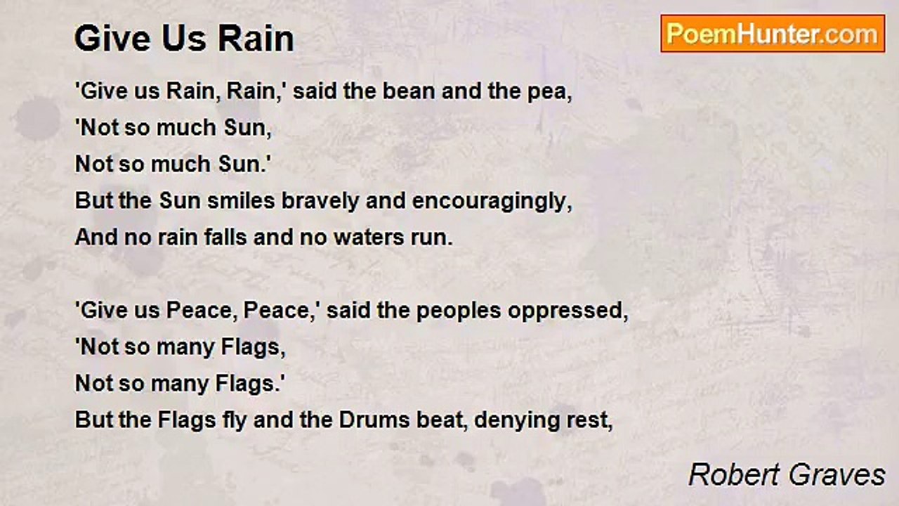 Robert Graves - Give Us Rain
