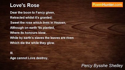 Percy Bysshe Shelley - Love's Rose