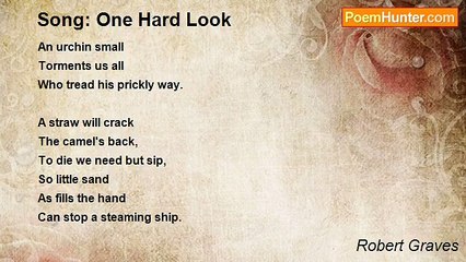 Robert Graves - Song: One Hard Look