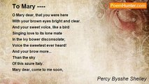 Percy Bysshe Shelley - To Mary ----