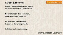 Mary Elizabeth Coleridge - Street Lanterns