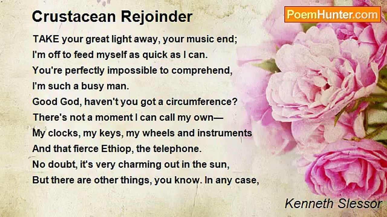 Kenneth Slessor - Crustacean Rejoinder