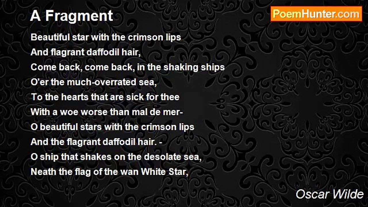 Oscar Wilde - A Fragment