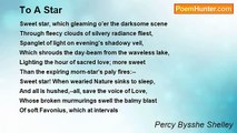 Percy Bysshe Shelley - To A Star
