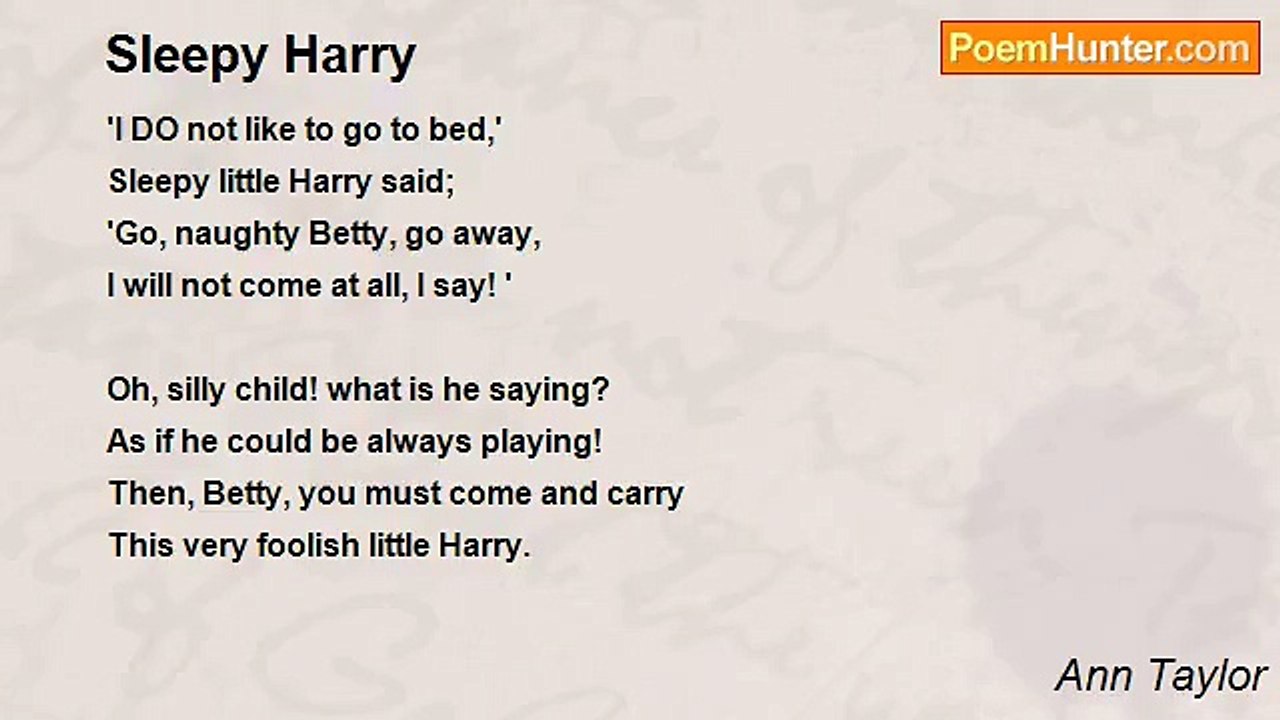 Ann Taylor - Sleepy Harry