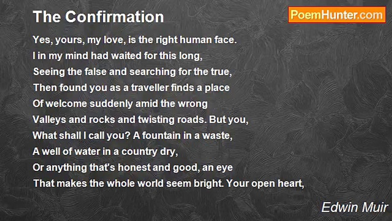 Edwin Muir - The Confirmation