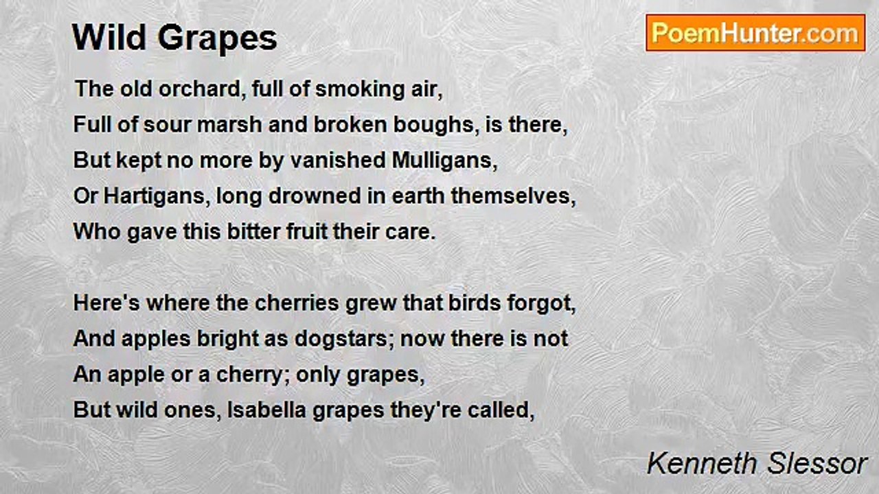 Kenneth Slessor - Wild Grapes