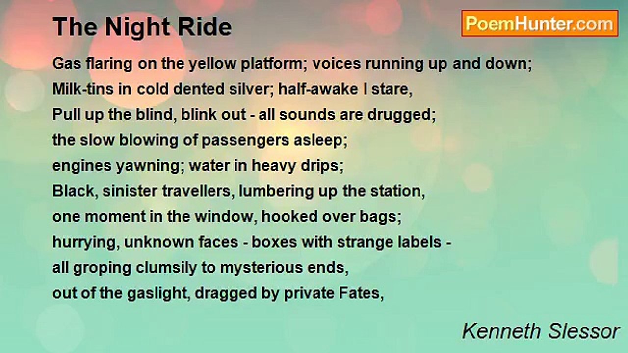 Kenneth Slessor - The Night Ride