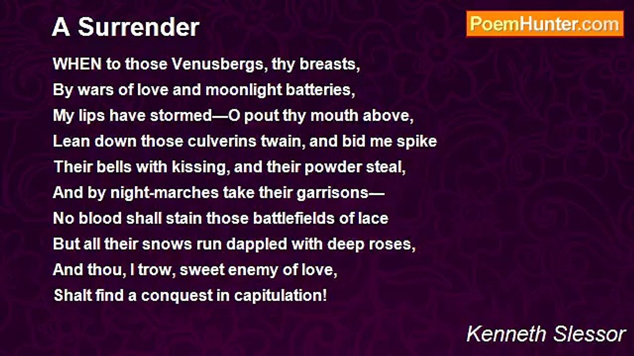 Kenneth Slessor - A Surrender