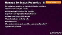 Ezra Pound - Homage To Sextus Propertius - III