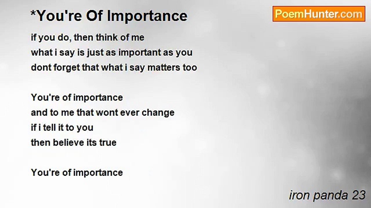 iron panda 23 - *You're Of Importance