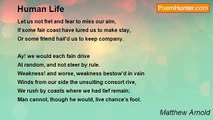 Matthew Arnold - Human Life