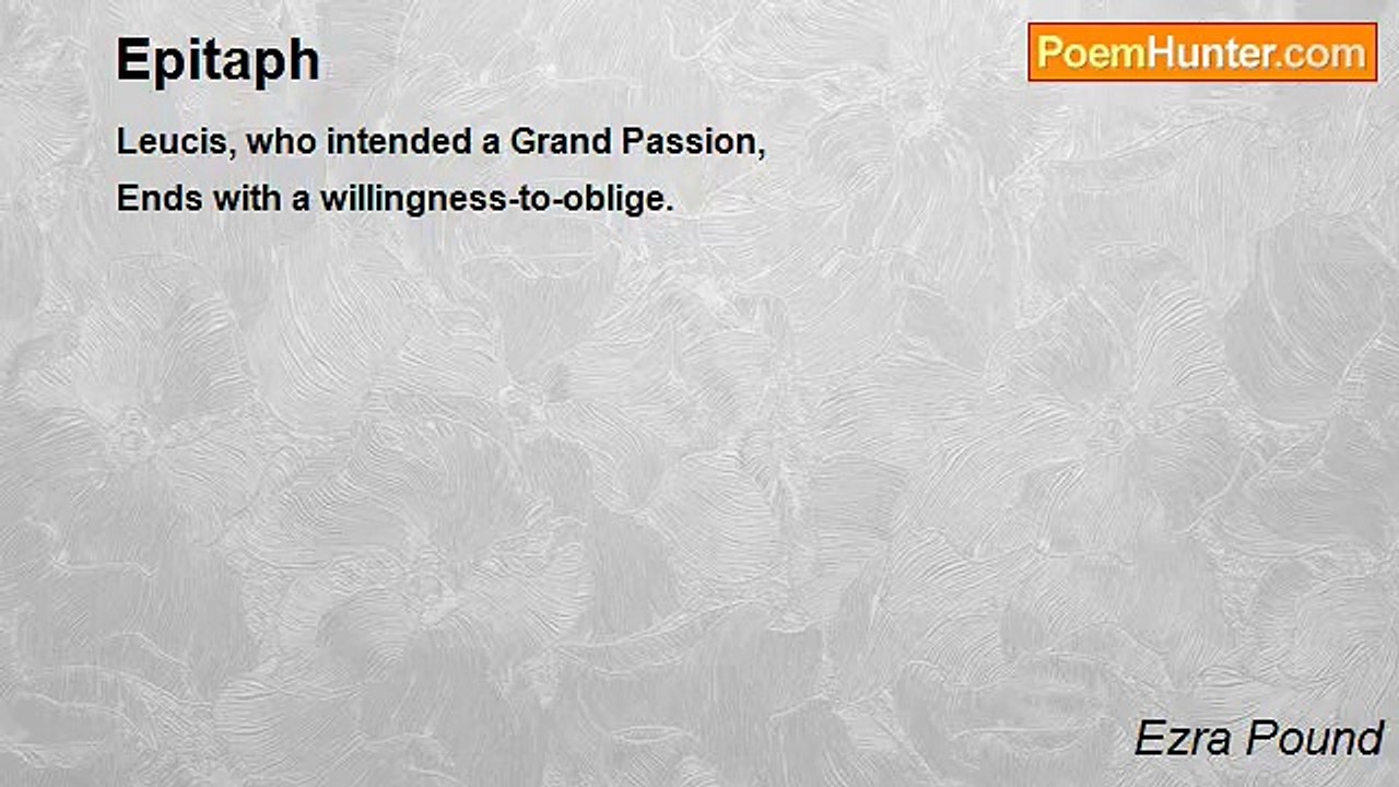 Ezra Pound - Epitaph
