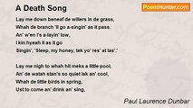 Paul Laurence Dunbar - A Death Song