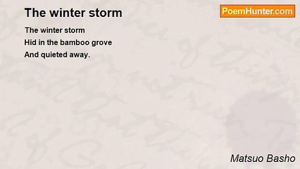 Matsuo Basho - The winter storm