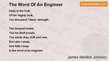 James Weldon Johnson - The Word Of An Engineer