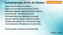 Philip Larkin - Autobiography At An Air-Station