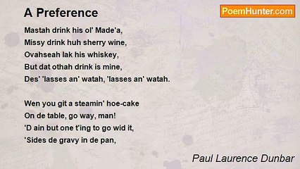 Paul Laurence Dunbar - A Preference