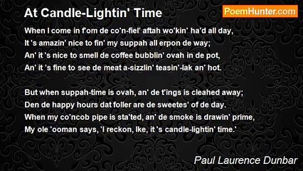 Paul Laurence Dunbar - At Candle-Lightin' Time