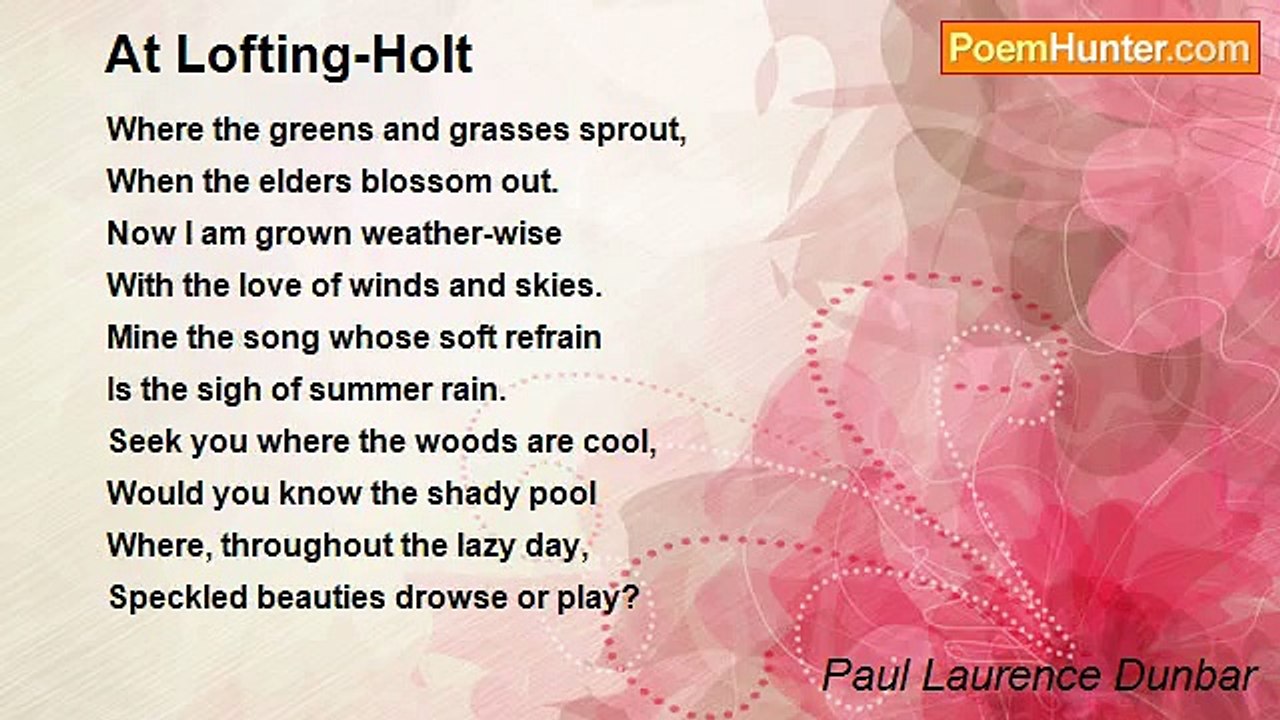 Paul Laurence Dunbar - At Lofting-Holt