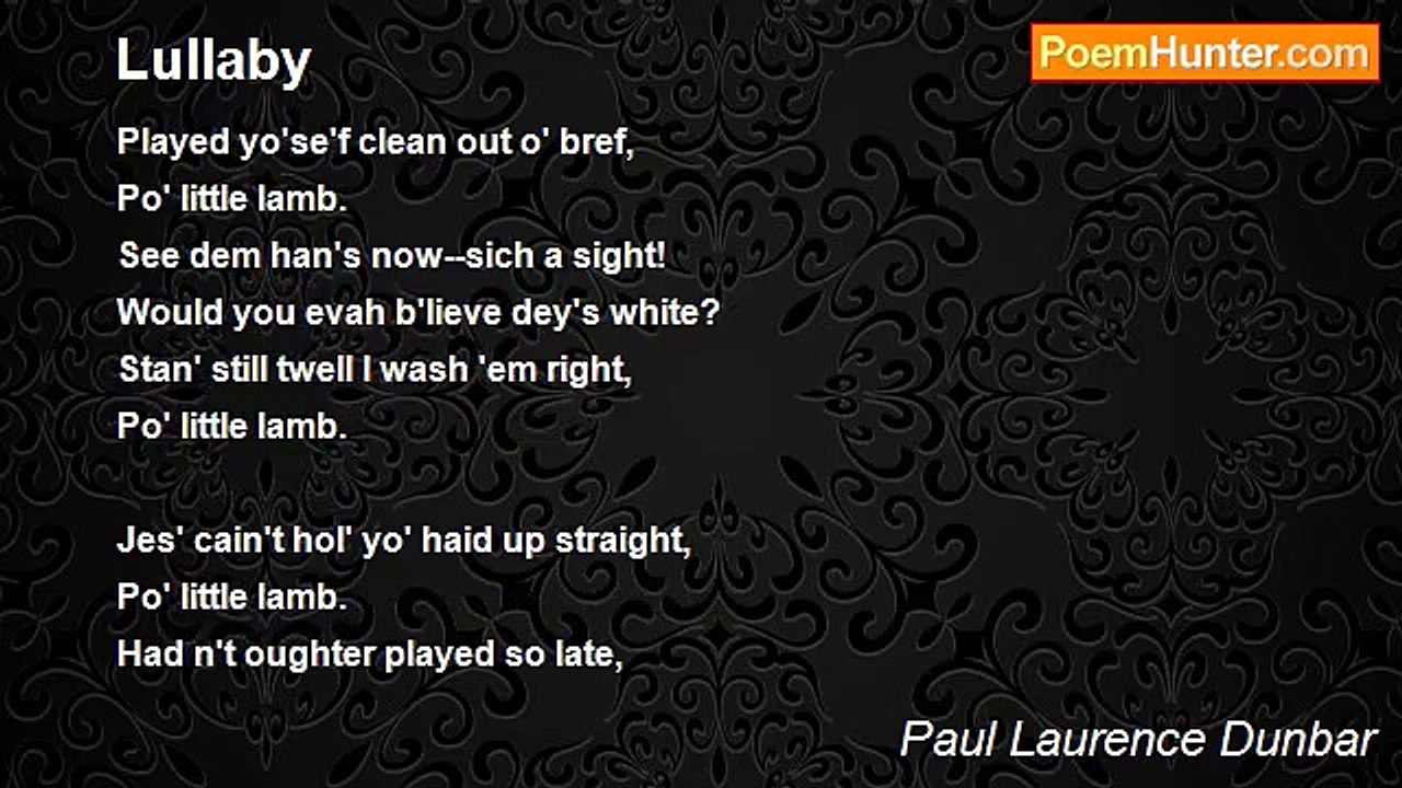 Paul Laurence Dunbar - Lullaby